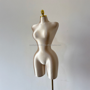 S oro chiaro BBL mezzo corpo tessuto grande busto taglie forti manichino brasiliano femminile con fibra di vetro per la visualizzazione Lingerie - Product Image 4