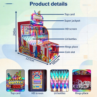 Machine de jeu d'arcade à monnayeur pour attraper les anneaux et les bouteilles, avec éclairage LED et système de rédemption de tickets, pour hôtels et centres commerciaux