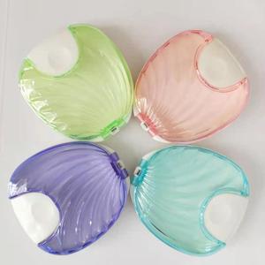 Dental Push Button <b>Toothbrush</b> <b>Case</b> Shell Shaped Transparent 78mm Inner Diameter Storage Box <b>With</b> Lid For Oral Hygiene - Product Image 1