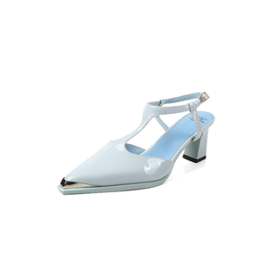 High and Versatile Nude Color Without Falling off Heel Thong Buckle Cowhide Mary Jane <b>Shoes</b> for Outdoor Work Versatile Selection - Product Image 2