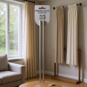 Tringles à rideaux en acier inoxydable, design moderne rond et long, antirouille, style minimaliste, diamètre 0,75 à 0,99 pouces, marque MIEBABA SLATON - Product Image 2