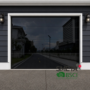 <span class=keywords><strong>Porte</strong></span> <span class=keywords><strong>de</strong></span> <span class=keywords><strong>garage</strong></span> <span class=keywords><strong>sectionnelle</strong></span> pliable sans cadre en aluminium noir et verre trempé <span class=keywords><strong>de</strong></span> luxe Andexin, <span class=keywords><strong>prix</strong></span> - Product Image 4