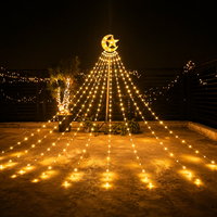 Guirlandes lumineuses LED d'extérieur Pafu Ramadan Eid, lune croissante, étoile, arbre, jardin, cour, décoration de fête, lumières suspendues