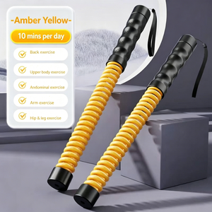 Varillas de Resistencia con Resorte Amarillo y Mangos Negros, Equipo de Ejercicio Portátil para el Hogar - Product Image 5