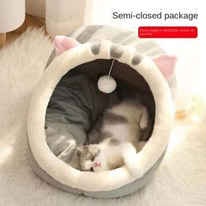 Rumah kucing lucu tempat tidur kucing gua tenda kucing dilepas bantal sarang gua hangat tempat tidur anak anjing rumah kucing - Product Image 3