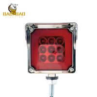 BB2436 New Amber Double Faces Schwerer LKW Quadratischer Warnblitz Heck LED-Seiten markierung leuchte hinten mit Chrom flansch blende