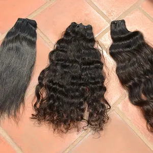 Estensioni dei capelli umani non trasformati indiani di migliore qualità per capelli allineati cuticola a prezzo di produzione diretto