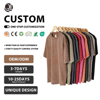 Kaos Pria Lengan Pendek Batik Warna Solid 300g Kerah Bulat Model Cuci Tua dengan Logo Kustom