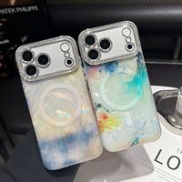 Coque personnalisée à motif scintillant pour iPhone 17 16 Pro Max, étui de luxe diamanté brillant, magnétique puissant, coque arrière personnalisable