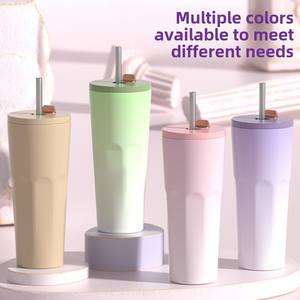 2025 gobelet isolé en paille moderne de haute apparence en plein air décontracté personnalité tasse de sport pour les étudiants Couples hommes thé à l'eau - Product Image 2