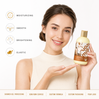 Gel Douche Moussant au Lait de Chèvre Personnalisable Parfum Coco Blanchissant Nourrissant Hydratant Herbal pour Adultes