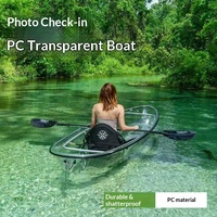 Bateau transparent en PC avec pagaie pour photographie de mariage, séjour en maison d'hôtes, excursions en plein air, rafting, capacité de 300 kg