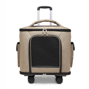 Sac de transport pour animaux de compagnie haut de gamme avec roulettes, design en maille respirante, sac de voyage pour chat et chien, poignée télescopique, chariot de transport portable pour animaux de compagnie - Product Image 3