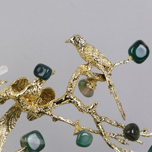 Luxe Salon Porche Meuble TV Armoire À Vin Bibliothèque Décorations Améthyste Riche Arbre Lumière Métal Artefact Charme - Product Image 3