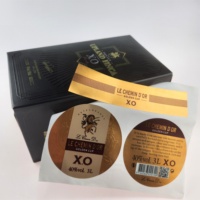 Etiquetas adhesivas de whisky de marca de estampado en caliente en relieve de lujo personalizado para botellas