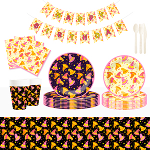 DAMAI - Vajilla Desechable de Papel para Fiestas de Cumpleaños, Colorida, con Gorros, para Decoración de Mesa - Product Image 1
