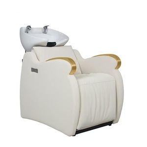 Fauteuil de lavage et de coiffure professionnel électrique réglable avec repose-pieds et bac à shampoing pour salon de coiffure et barbier - Product Image 5