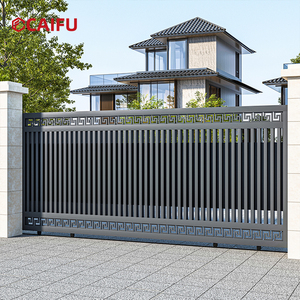 Fabrika Doğrudan Satış Özelleştirilmiş Modern Alüminyum Alaşımlı Villa Kapısı, Avlu İçin Orta Kapılı Elektrikli Sürgülü Kapı ile - Product Image 6