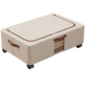 Caja de Almacenamiento Simple y Moderna para Debajo de la Cama, Rectangular de 80L-90L con Ruedas para Organización del Dormitorio - Product Image 1