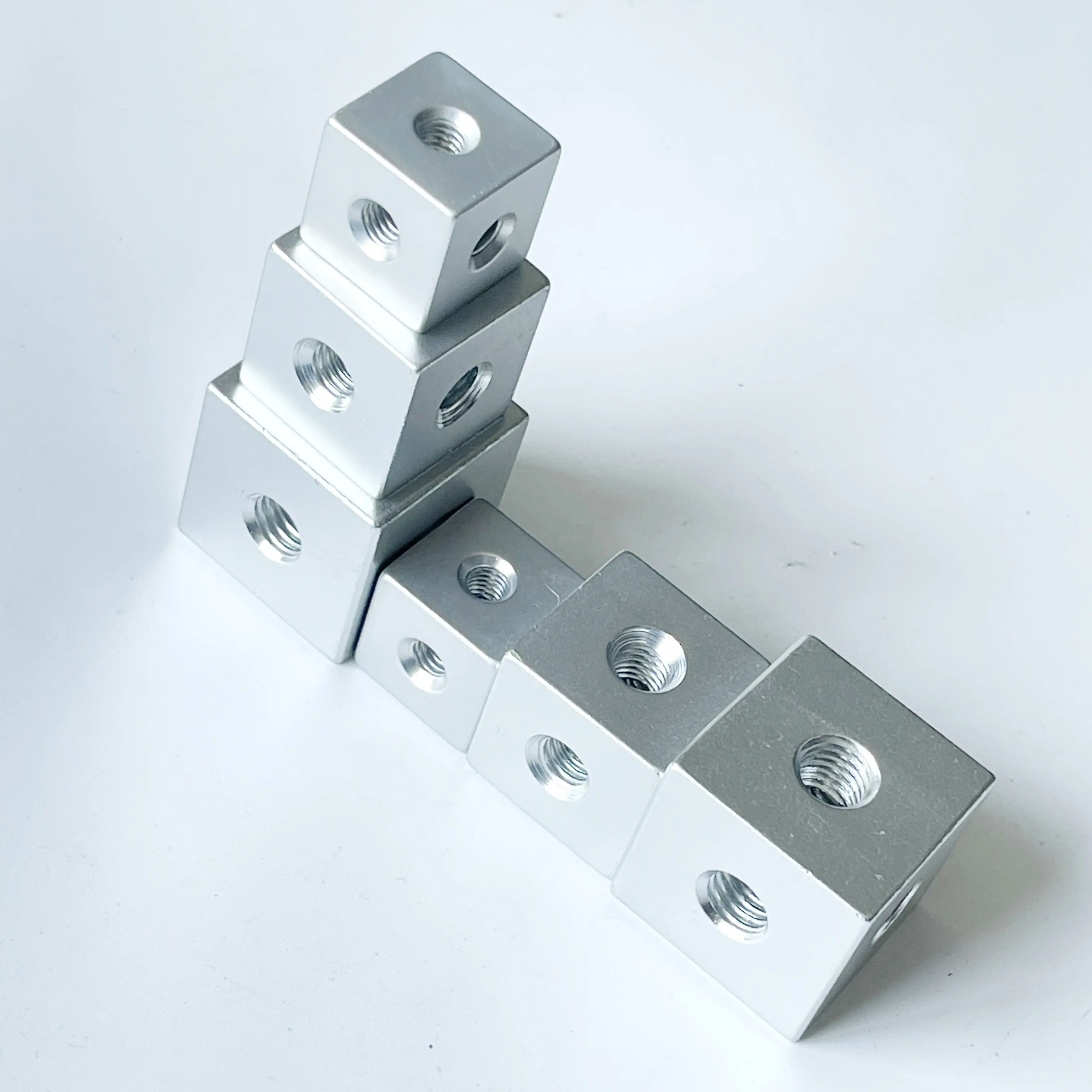 Шестигранная квадратная гайка из алюминиевого сплава с фиксированным медным блоком с никелированным покрытием, квадратные гайки с шестью винтовыми отверстиями