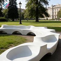 Banc de patio moderne en GRC, écologique, durable et résistant à l'eau, pour parcs et centres commerciaux, utilisation extérieure, marque YMJ, personnalisable