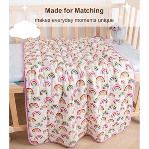 Edredón Reversible Personalizado para Bebés, Manta de Forro Polar con Estampado de Arcoíris, Peso Medio, Suave, de Doble Cara, para Niños - Product Image 4
