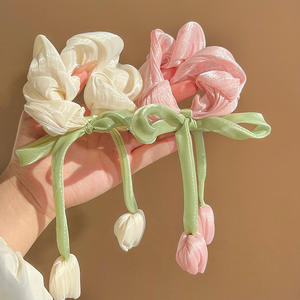 Coreano dolce tulipano nappa grandi <span class=keywords><strong>elastici</strong></span> alla moda da donna <span class=keywords><strong>elastici</strong></span> per <span class=keywords><strong>capelli</strong></span> da ragazza - Product Image 3