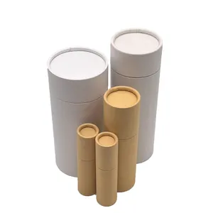 Wholesale High Quality Eco-friendly recycled brown kraft cardboard paper custom round tube tea packaging container box