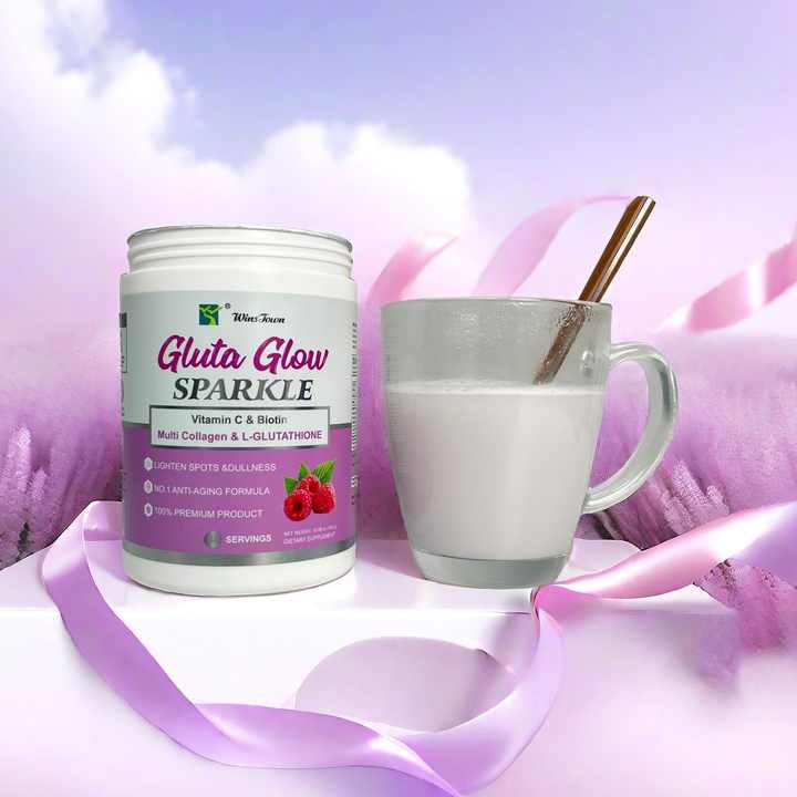 Gluta Glow Sparkle Collagene Pour Peau Et Vitamine C Dietary Supplement Skin Beauty Products Hydrolyzed Collagen Peptides Powder