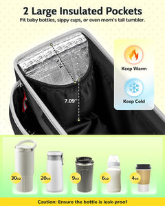 Bolsa organizadora de cochecito de mayor capacidad, organizador de cochecito ajustable con 2 portavasos aislados, bolsa de cochecito de fácil limpieza - Product Image 6