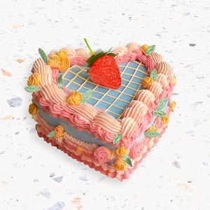 ערכת יצירה לילדים - קופסת אוצר וקופת חיסכון בצורת עוגה, קישוט עצמי, פירות תות, פלסטיק, קופסת תכשיטים, צעצועים לבנות - Product Image 2