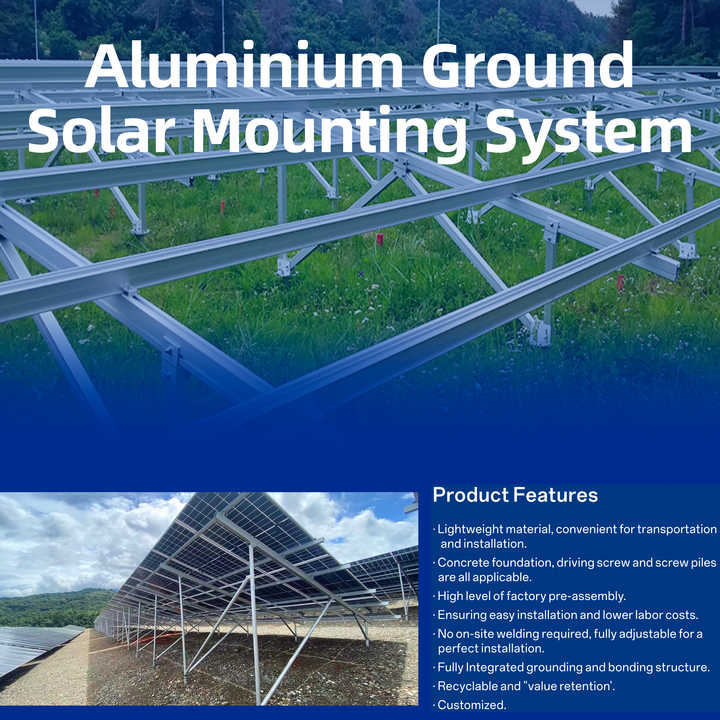 Aluminum Solar Mounting System Ground Mount Rack System for Solar ...