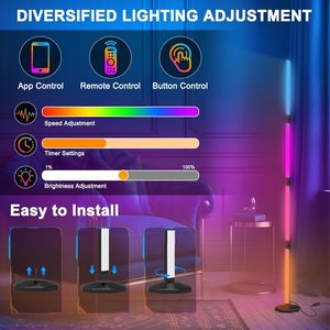 Lampada da Terra Creativa Smart DIY 1,7M, Luce d'Angolo RGBICWW Colorata per Atmosfera di Gioco, Luce Ambientale <span class=keywords><strong>LED</strong></span> Sincronizzata con la Musica - Product Image 3