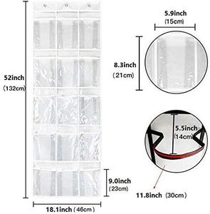 Organisateur de rangement suspendu sur porte Simple Houseware à 24 poches transparentes pour la chambre de bébé, le placard et la chambre d'enfant - Product Image 4