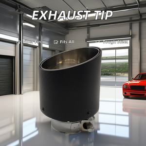 ユニバーサル76mm圧延エッジ炭素繊維マフラー先端排気パイプ排気アクセサリー - Product Image 2