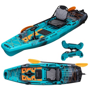 Vente directe Kayak à pédales 1 personne Pêche sportive Bateau en plastique pour lacs et rivières 2 pièces Canoë modulaire - Product Image 3