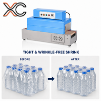 Machine d'emballage sous film rétractable automatique XICANG XC-260 avec bande en téflon, tunnel de rétraction 3.0KW 760x260x150mm pour l'emballage de bouteilles en PP et PET