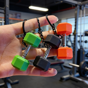 Cute Mini Fitness <strong>Dumbbell</strong> <strong>Keychain</strong> Couple Sports Keyring Gym Bag Pendant Car <strong>Keychain</strong> Small Gift Wholesale - Product Image 2