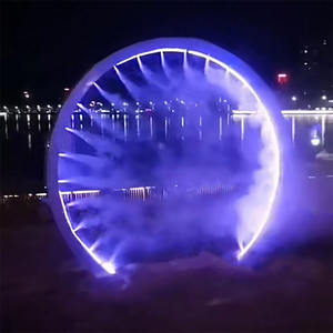 Nuevo Arco Redondo de Acero Inoxidable con Pulverizador de Agua, Luces Decorativas Interactivas y Atomización para Bodas - Product Image 2