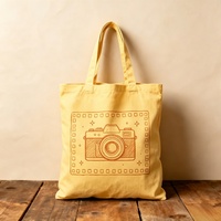 Sac de rangement léger et réutilisable en toile à motif de dessin animé imprimé sur mesure avec fermeture éclair, sac cadeau multi-usages pour le camping, petit format