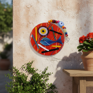 12X22 cm Glass Evil Eyes Decoración de pared Diseño de cuentas intrincadas para la decoración del hogar - Product Image 3