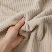 Tissu en velours à rayures verticales 95% polyester 5% élasthanne, 370 GSM, velours extensible pour ameublement, vêtements, textile de maison