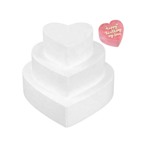 Décoration de mariage, fournitures artisanales <span class=keywords><strong>non</strong></span> comestibles, support de présentation en mousse plastique légère en forme de cœur pour gâteau - Product Image 2