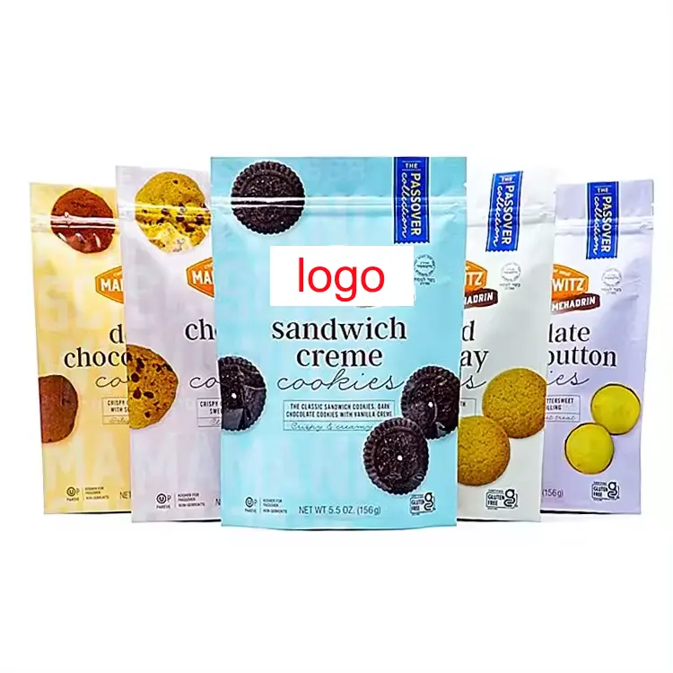 Individuell bedruckte 100 g 250 g 500 g flachboden-Snackbeutel für Plätzchen mit Reißverschluss für Snack-Lebensmittel/Tee Verpackung