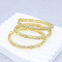 Ensemble de bracelets en cuivre plaqué or 14 carats de style européen luxueux avec design sphérique, bracelets élégants pour femmes en gros
