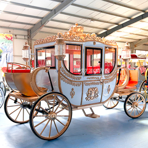Calèche royale sculptée à la main, élégante, style ouvert, accessoire de photographie extérieure, transport pour mariage - Product Image 6