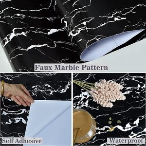 ORON DECO Adesivo Effetto Marmo Nero Lucido Economico, Impermeabile, 3D, Anti-Olio <span class=keywords><strong>per</strong></span> <span class=keywords><strong>Cucina</strong></span>, <span class=keywords><strong>Carta</strong></span> <span class=keywords><strong>da</strong></span> <span class=keywords><strong>Parati</strong></span> Autoadesiva <span class=keywords><strong>per</strong></span> Casa - Product Image 6