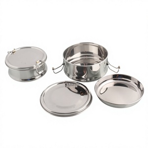 Boîte à lunch classique en acier inoxydable la plus vendue, 1 couche, design portable, construction métallique durable, capacité 1-3L, pour la fraîcheur des aliments - Product Image 2
