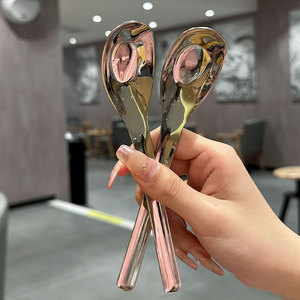 Cuillère à soupe en acier inoxydable 304, épaisse, à long manche, pour enfants et adultes - Product Image 2