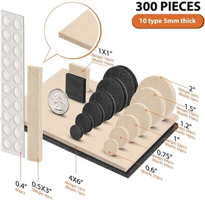 Hai Màu sắc chống xước tự dính bảo vệ sàn 300pcs cảm thấy miếng đệm đồ nội thất bàn ghế sàn chân tùy chỉnh khuôn cắt - Product Image 2